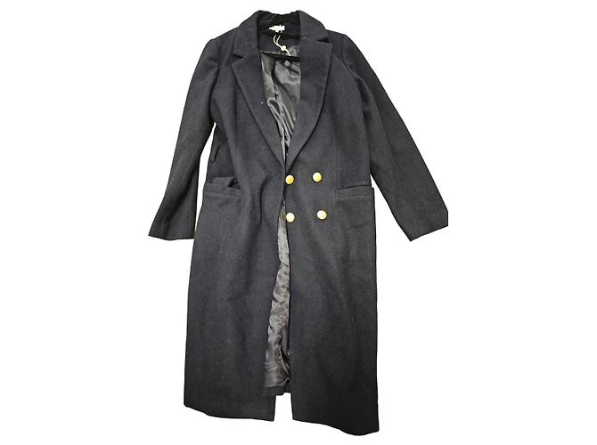 Ganni Wool Coat Navy Blue