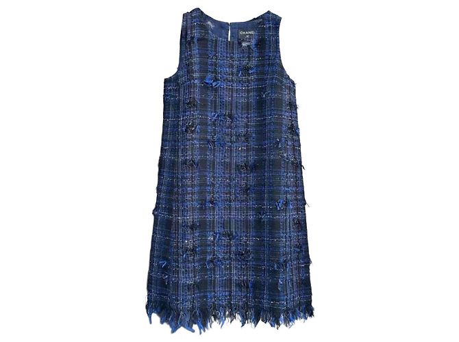 Chanel Baumwollkleid Mehrfarbig Größe 38 Mehrfarben