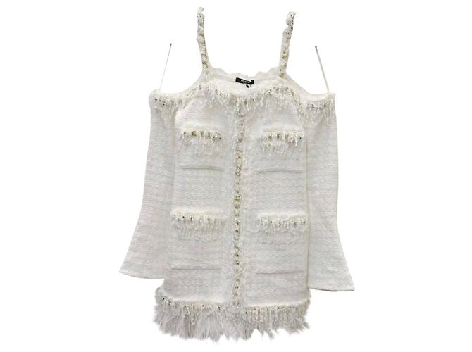 Vestido Balmain de tweed blanco