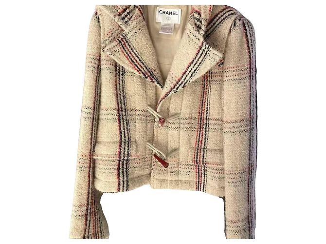 Chanel Wool Coat Multi Color Size 42 Multiple colors