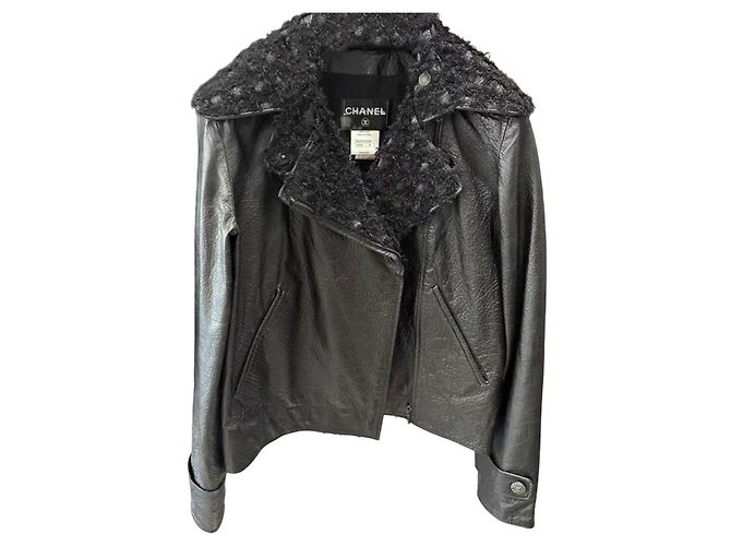 Chanel Lederjacken Schwarz