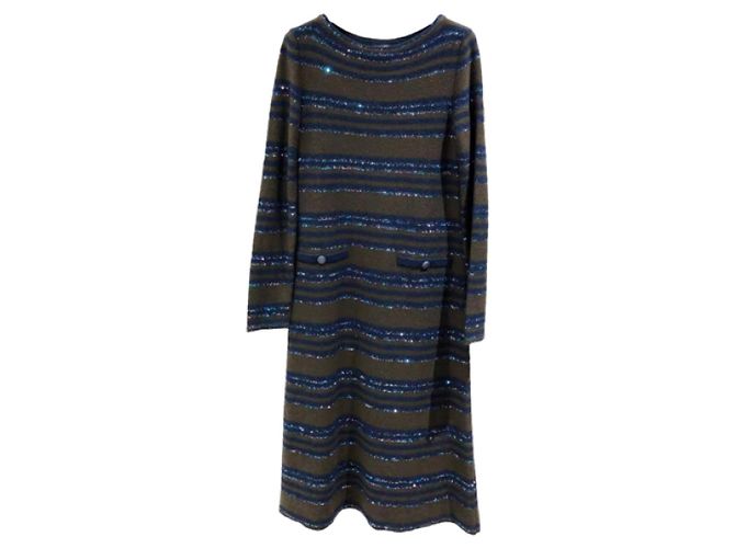 Chanel Kleid aus Kaschmir Mehrfarben