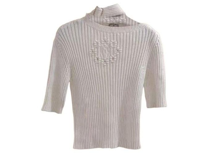 Chanel Malha de algodão branca Branco