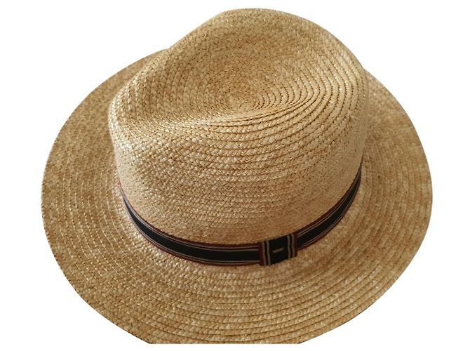 Autre Marque Saint Laurent Hut aus Weide Gelb