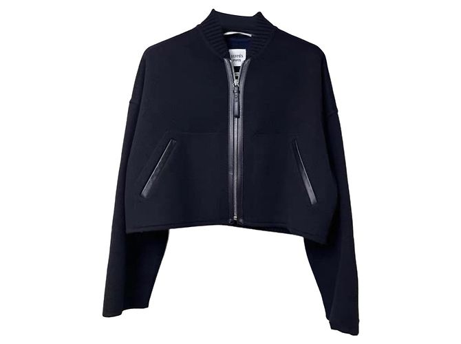 Hermès Black Cashmere Coat Size 38