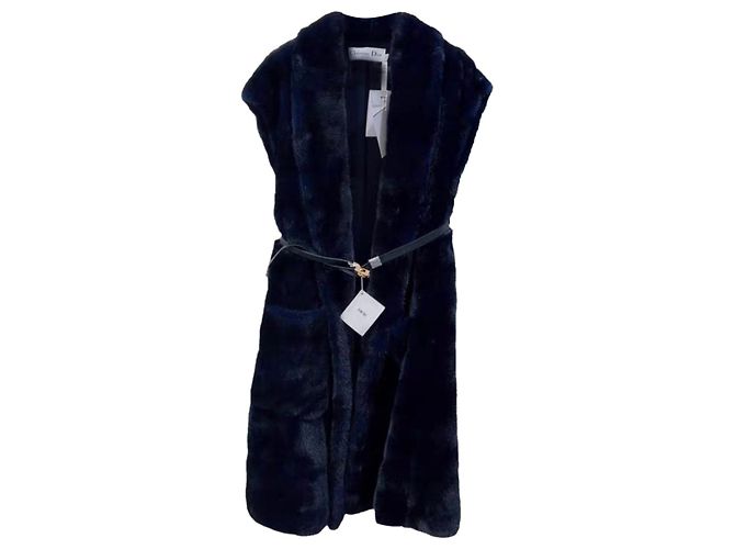 Autre Marque Dior Navy Mink Coat Size 36 Navy blue