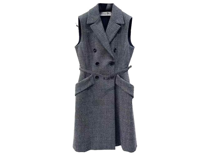 Autre Marque Dior Kleid aus Wolle Grau