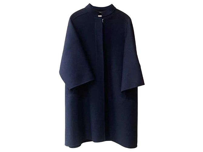 Autre Marque Dior Navy Blue Wool Coat