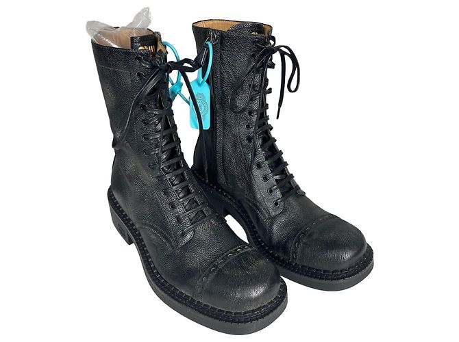 Botas de media pantorrilla de cuero Miu Miu Talla 37.5 Multicolor