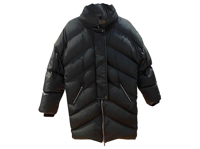 Hermès Mantel Schwarz aus Polyester Größe 36