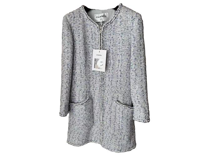 Chanel Tweed Coat Multi Color Size 34 Multiple colors