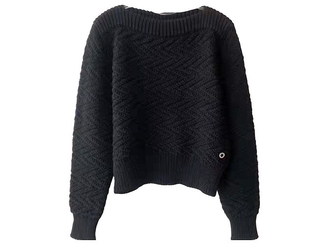 Hermès Strickpullover Schwarz Wolle