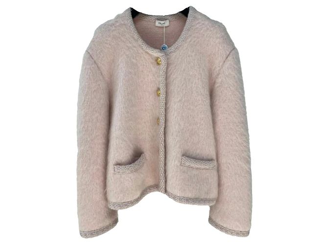 Chaqueta de lana rosa Céline