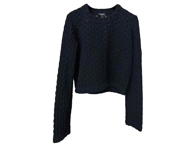 Chanel Strickware aus schwarzer Baumwolle
