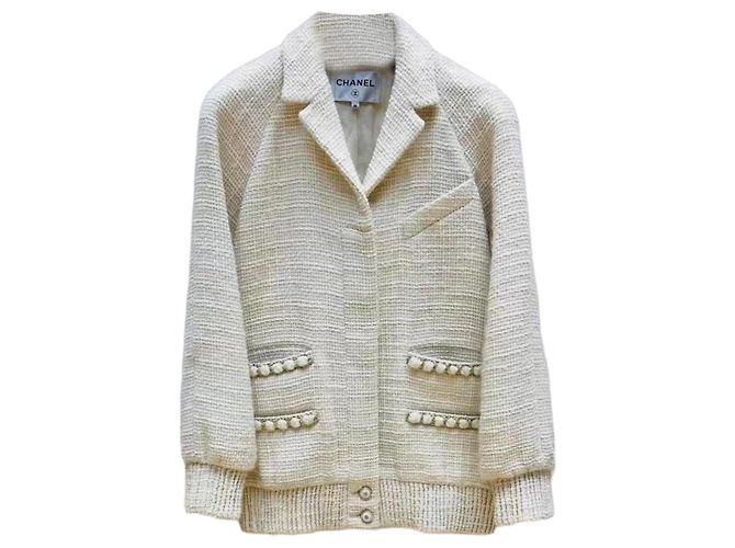 Abrigo Chanel de lana mujer talla 36 Multicolor
