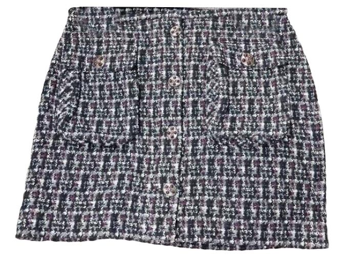 Chanel Wool Skirt Multi Color Size 40 Multiple colors