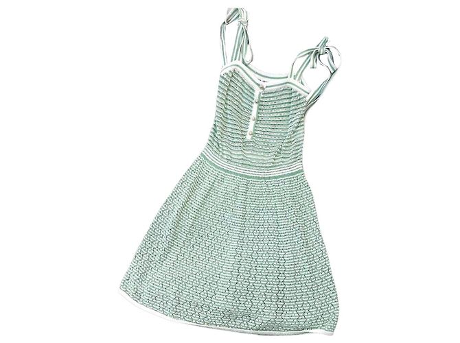 Chanel Baumwollkleid Mehrfarbig Größe 38 Mehrfarben