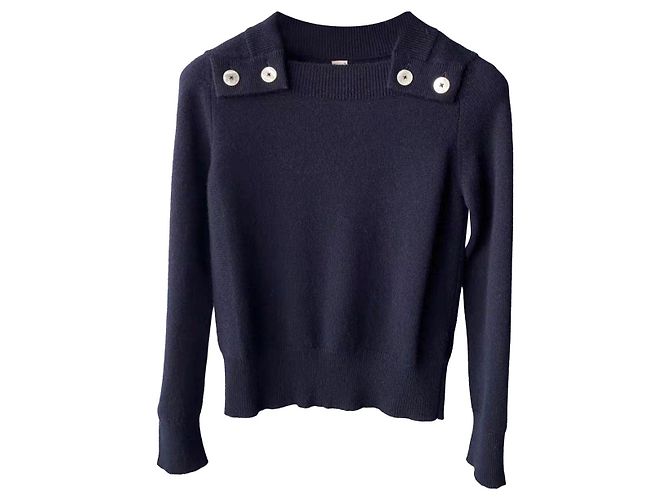 Hermès Strickjacke aus Kaschmir in Navy Marineblau