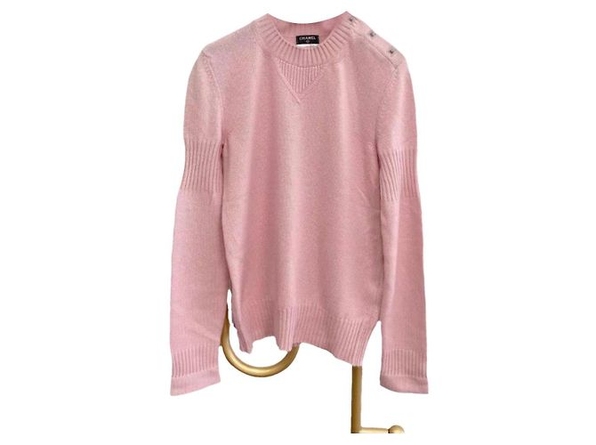 Chanel Strickjacke aus Rosa Kaschmir Pink