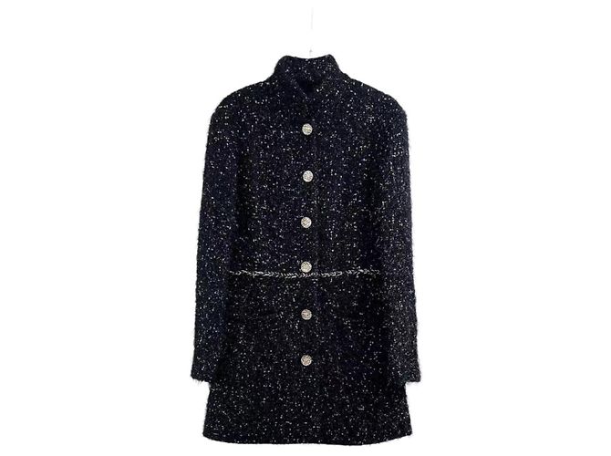 Chanel Black Tweed Coat
