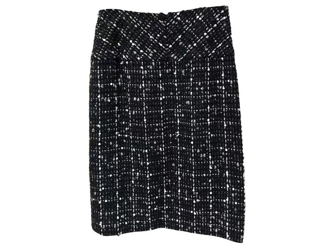 Chanel Tweed Rock Mehrfarbig Größe 38 Mehrfarben