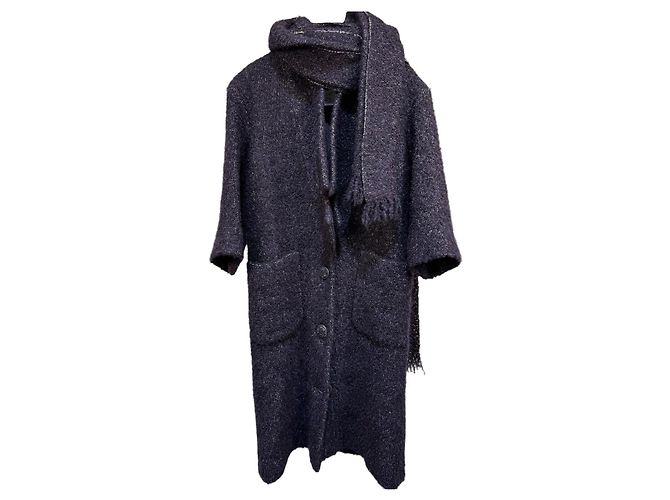 Chanel Mantel aus Wolle Lila
