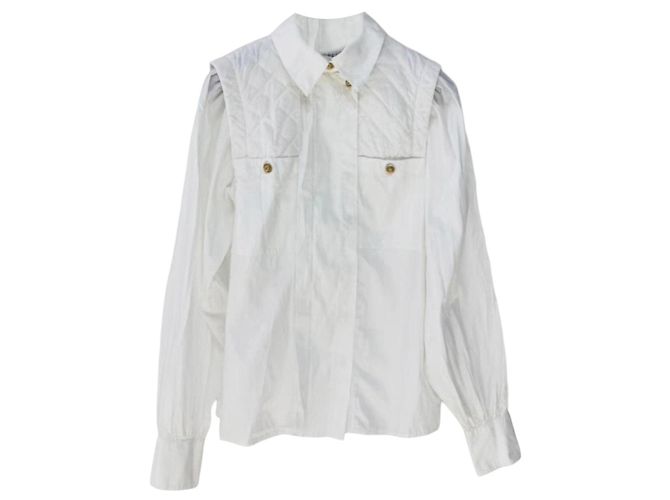 Top Chanel de algodón blanco talla 40