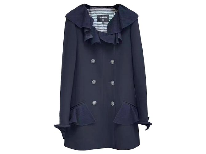 Chanel Wool Coat Multi Color Size 36 Multiple colors
