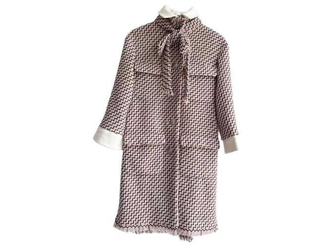 Chanel Wool Coat Multi Color Size 36 Multiple colors