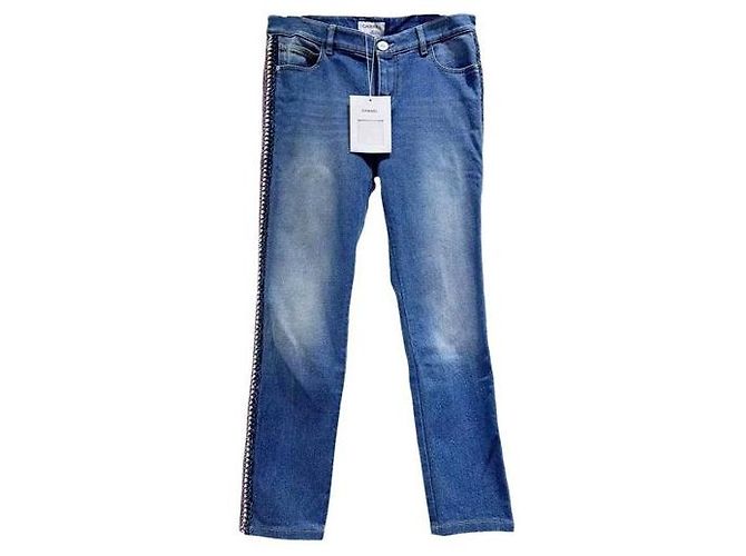 Chanel Cotton Jeans Women's Size 40 Multiple colors