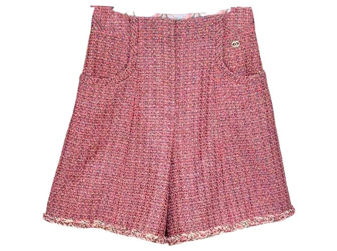 Shorts Chanel de Tweed Multicor