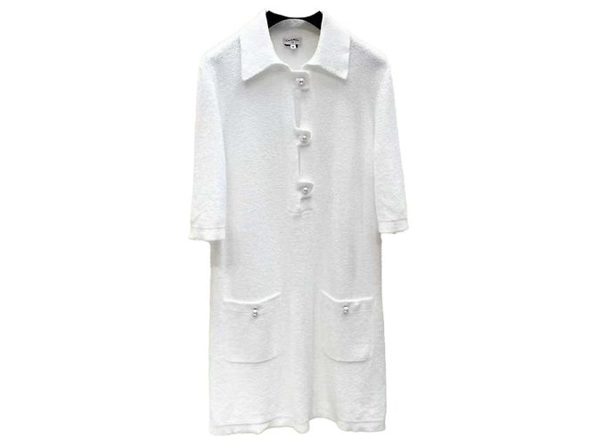 Vestido Chanel Blanco de Algodón