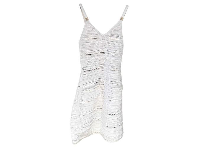 Chanel Kleid Weiß Baumwolle