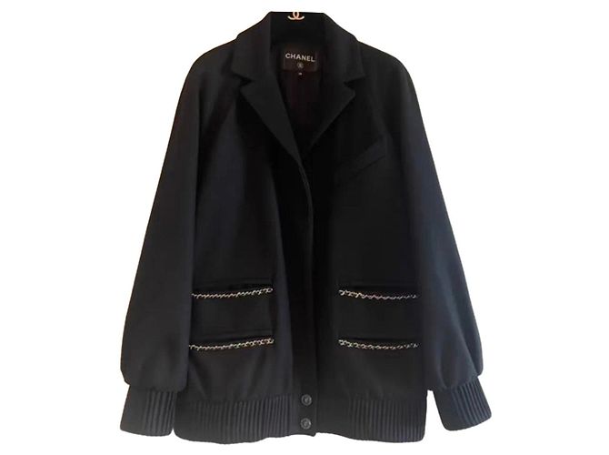 Chanel Mantel Schwarz Kaschmir