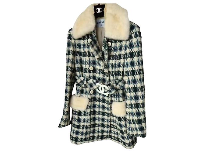 Chanel Wool Coat Multi Color Size 36 Multiple colors