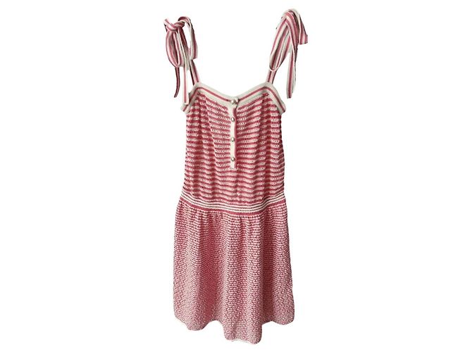 Chanel Baumwollkleid Mehrfarbig Größe 38 Mehrfarben