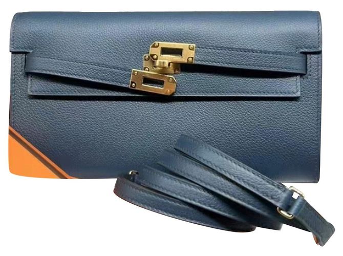Sacs à main Hermès Kelly To Go Bleu