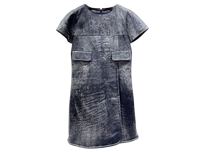 Chanel Kleid aus Leder Grau