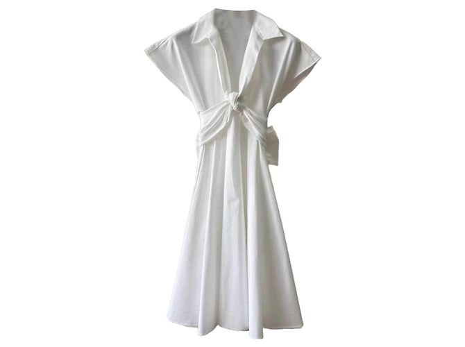 Autre Marque Vestido Dior Blanco de Algodón