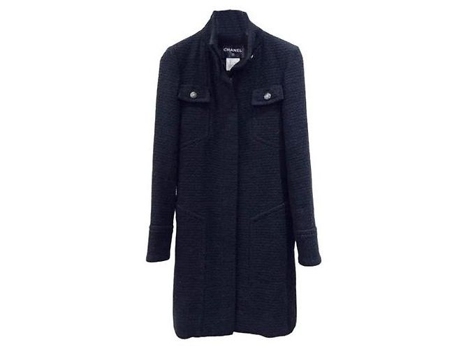 Chanel Mantel aus Wolle schwarz