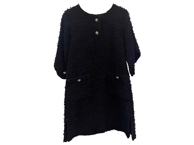 Chanel Kleid aus schwarzem Tweed