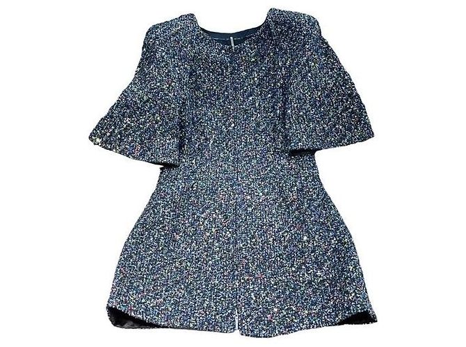 Chanel Kleid Polyester Mehrfarbig Größe 36 Mehrfarben