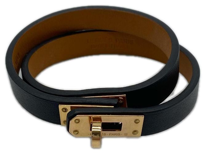 Hermès Pulsera HERMES Mini Kelly Negro Dorado