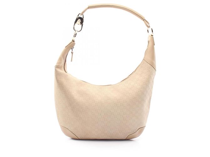 Bolsa de ombro Gucci em camurça e couro bege