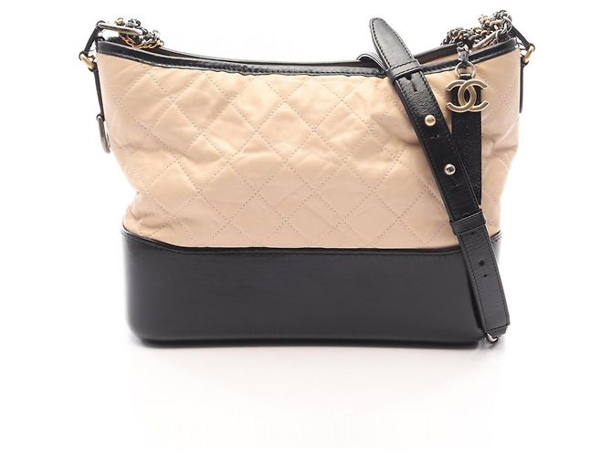 Borsa a tracolla Chanel Gabrielle de Large Hobo Nero Beige