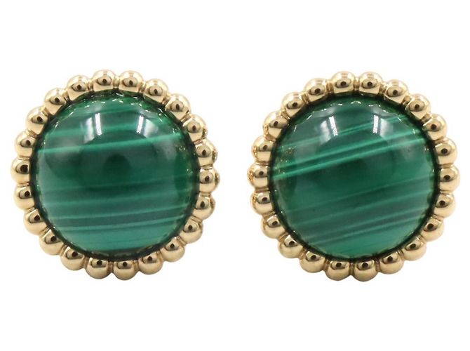 Orecchini Van Cleef & Arpels Perlee Couleurs Malachite D'oro Verde