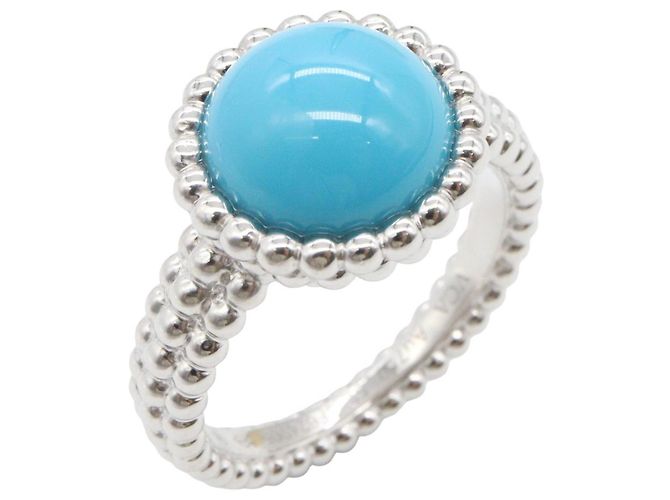Anillo Perlée Turquoise Van Cleef & Arpels Plata Azul