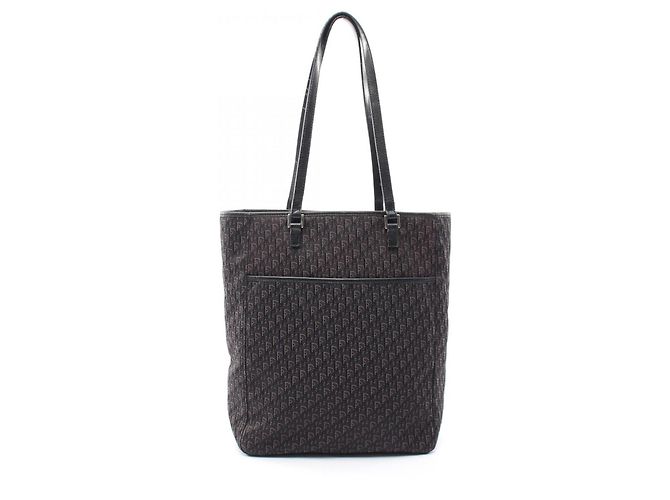 Borsa Tote Christian Dior Trotter Marrone Nero