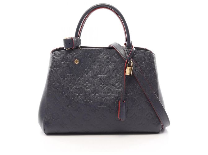 Louis Vuitton Montaigne MM 2-Way Handtasche Rot Marineblau