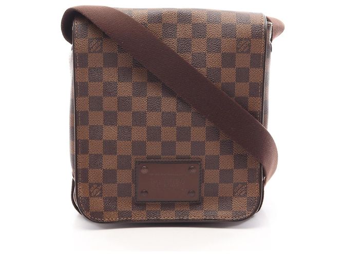 Borsa a tracolla Louis Vuitton Brooklyn PM Marrone Damier ebene